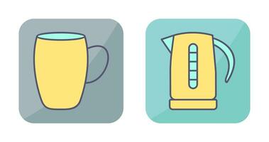 mug and kettle Icon vector