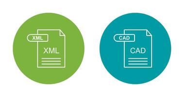 XML and CAD Icon vector