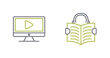 Video Lesson and Reading Icon vector