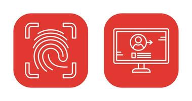 Log and Finger Print Icon vector