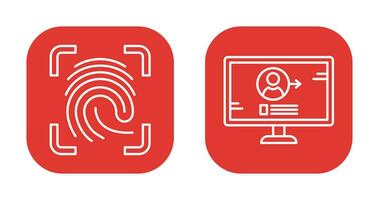 Log and Finger Print Icon vector