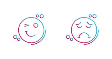 Wink and Sad Icon vector