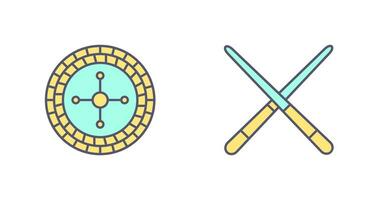 roulette and Pool cue  Icon vector