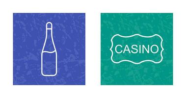 champgane bottle and casino sign  Icon vector