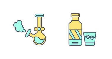 Bong and Whiskey Icon vector