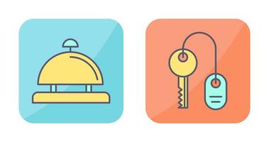 Room key and Desk Bell Icon vector