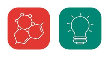 Molecule and Light Bulb Icon vector