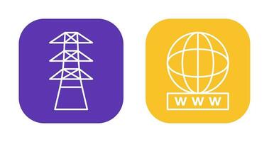 tower and world wide web Icon vector