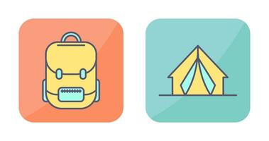 Bag and Camp Icon vector