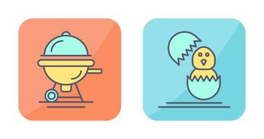 Barbecue and Chick Icon vector