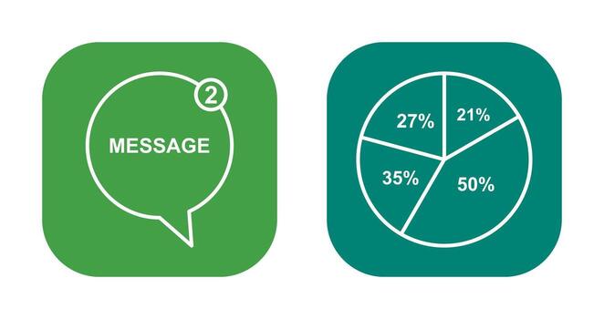 Message Bubbles and Pie Chart Icon vector