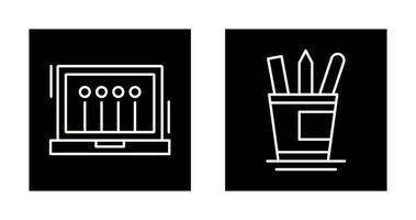 Laptop and HirStationerye Icon vector