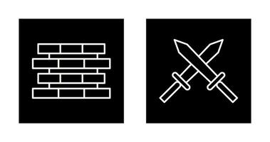 Bricks and Sword Icon vector