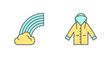 Rainbow and Raincoat Icon vector