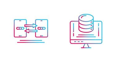 datos sincronización y datos almacenamiento icono vector