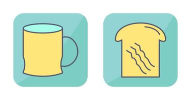 toast and coffee cup  Icon vector