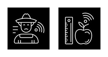 Farmer and Measure and Measure Icon vector