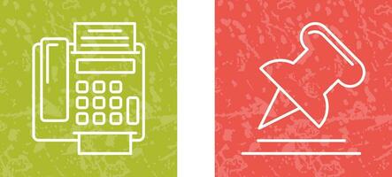 Fax Machine and Pin Icon vector