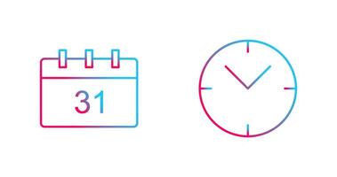 calendar and clock Icon vector
