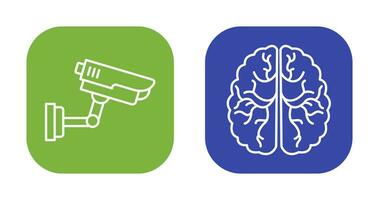 Security Camera and Brain Icon vector