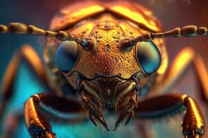 House Beetles face close up AI Generated photo