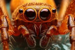 Super macro image of Jumping spider, very sharp and detailed AI Generated photo