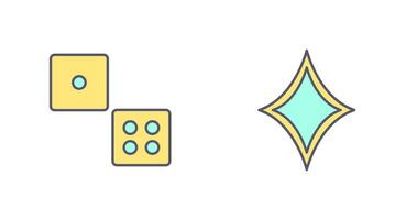 dice and diamond and  Icon vector