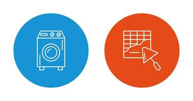 Washing Machine and Plastering Icon vector