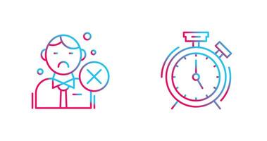 Rejected and Alarm Clock Icon vector