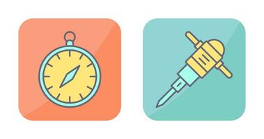 Compass and Drilling Icon vector