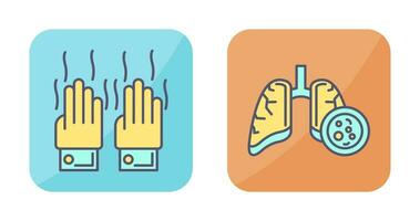 Smelly Hands and Lung Cancer Icon vector