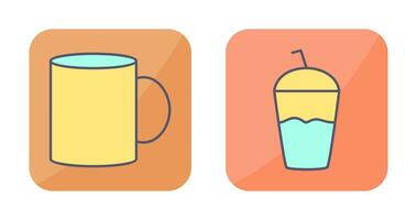 café jarra y frapé icono vector