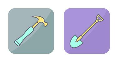 Shovel and Nail Icon vector