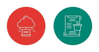 Cloud Computing and Online Shopping  Icon vector