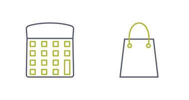 calculator and shopping bag Icon vector