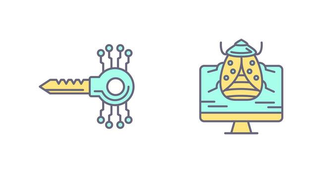 Key Code and Malware Icon vector
