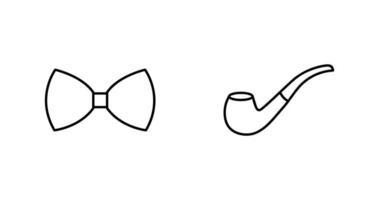 Bow Tie and Smoking pipe Icon vector