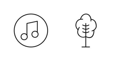 Music Player and Tree Icon vector