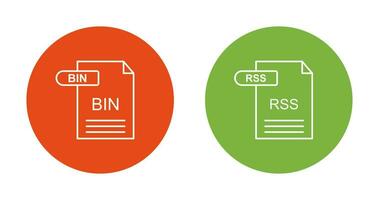 BIN and RSS Icon vector