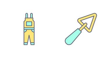 Jumpsuit and Trowel Icon vector