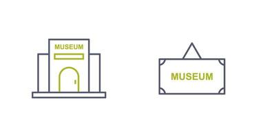 museo edificio y museo icono vector
