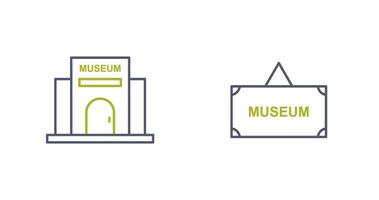 Museum Building and Museum Icon vector