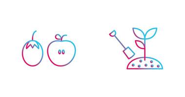 Fruits and Vegetables and Plantation Icon vector