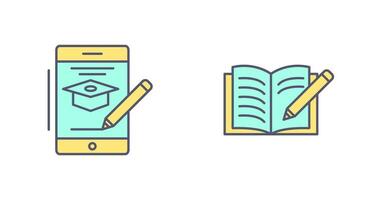 Online Course and Write Icon vector