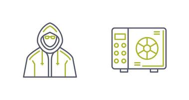 Safe Box and  Hacker Icon vector