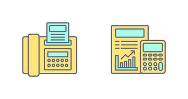 Fax and calculating Icon vector