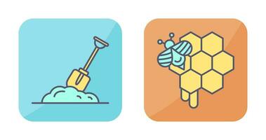 Digging and Honeycomb Icon vector