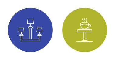 Lamp and Coffee Table Icon vector