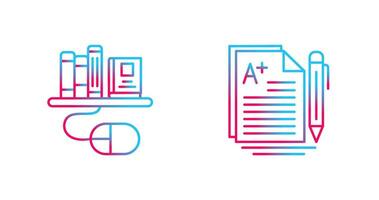 Digital Library and Essay Icon vector