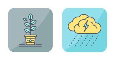 Planting and Rainy Day Icon vector